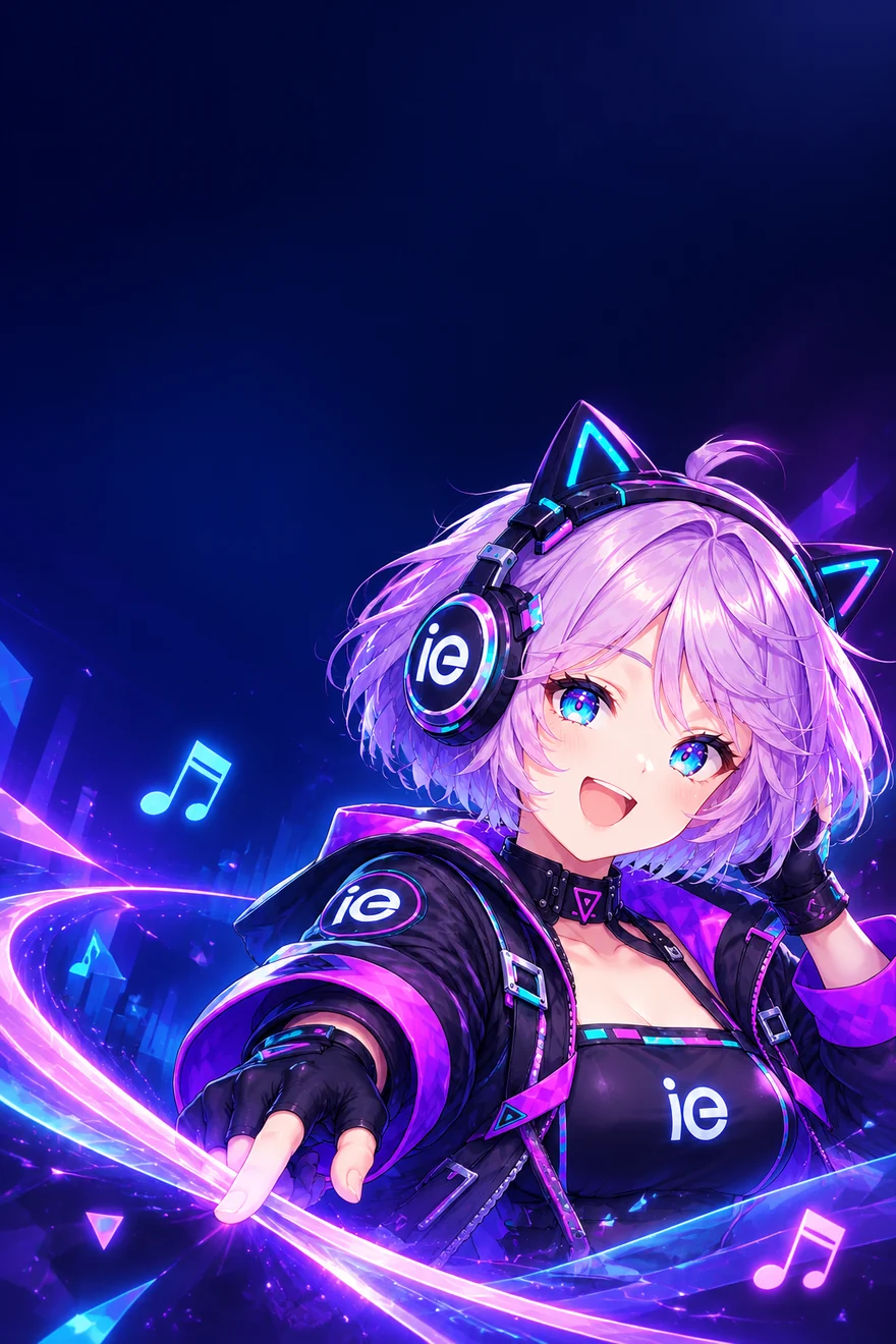 iGoBeat heroine drawing a luminous music ribbon