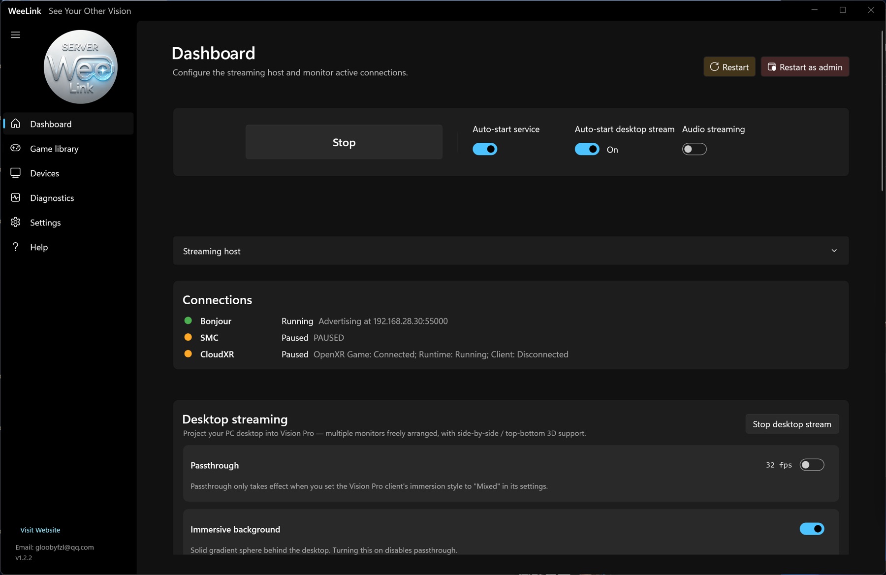 WeeLink Windows server settings